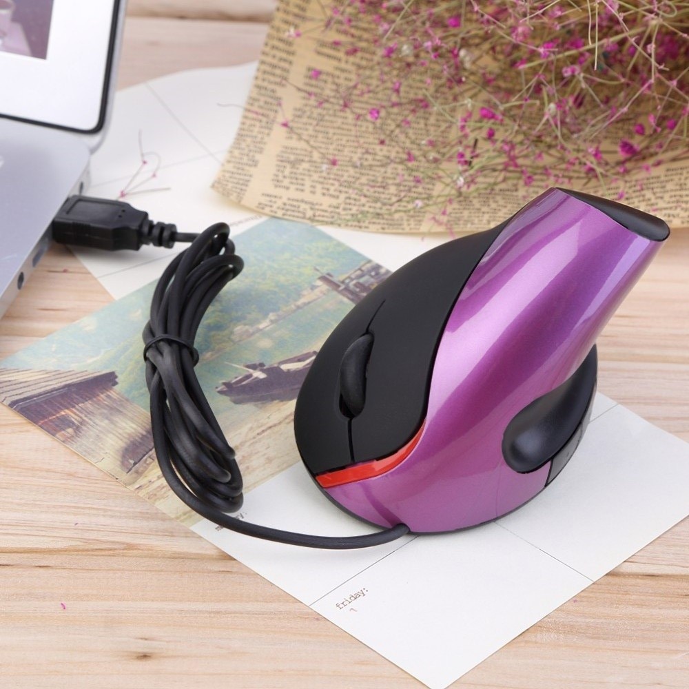 Vertical Mouse Small Hand - เมาส์แนวตั้ง 1600DPI พร้อมที่รองข้อมือ แบบใช้สาย USB ดีไซน์ตามหลักสรีรศาสตร์