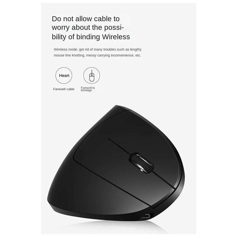 Ergonomic Vertical Mouse Wireless - โดยู ไวร์เลส 2.4G เมาส์แนวตั้งแบบไร้สาย เมาส์เกมมิ่ง RGB