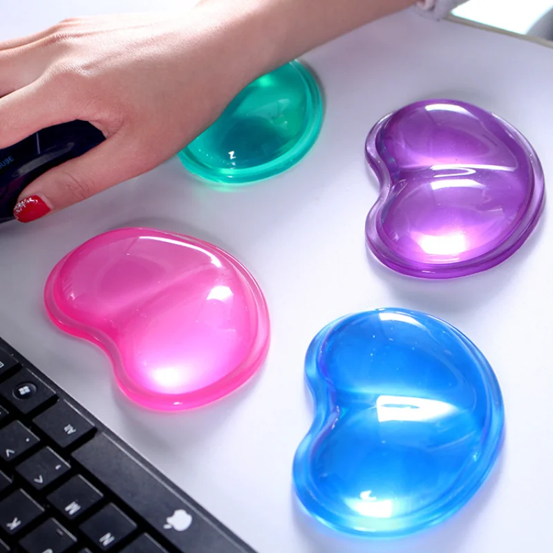 Ergonomic Mouse Wrist Rest Pad - ซิลิโคนเจลส่วนที่เหลือข้อมือรูปหัวใจโปร่งแสงแผ่นรองเมาส์ตามหลักสรีรศาสตร์เย็นมือหมอนเสื่อสําหรับแล็ปท็อปคอมพิวเตอร์สํานักงาน