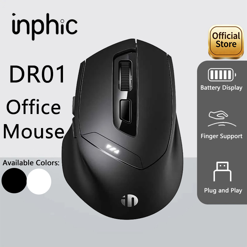 Trackball Mouse Wireless Finger - Inphic DR01 เมาส์ไร้สายบลูทูธการออกแบบตามหลักสรีรศาสตร์เงียบเมาส์แบบชาร์จไฟได้สําหรับโฮมออฟฟิศแล็ปท็อปเดสก์ท็อปและแท็บเล็ต