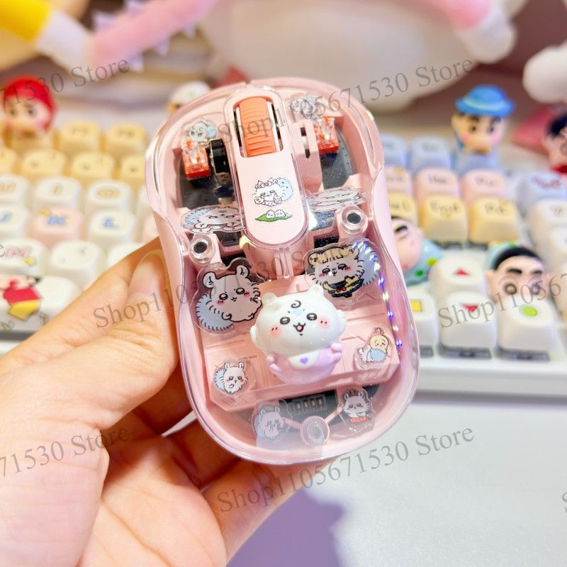 Trackball Mouse Wireless Finger - เมาส์ไร้สายลายการ์ตูนคาวาอี้ ชิอิคาวะ โปร่งใส คุริมุจจิ อุซางิ แบบเงียบ