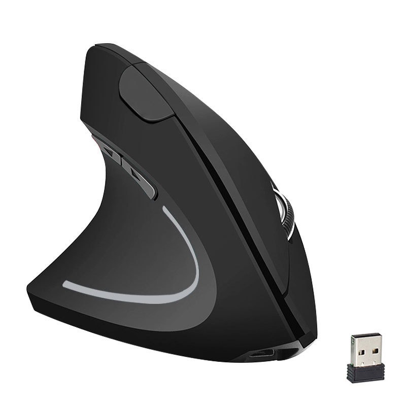 Vertical Mouse Rechargeable Bluetooth - เมาส์ไร้สายบลูทูธแบบตั้งตรง เงียบ 800 1200 1600 DPI