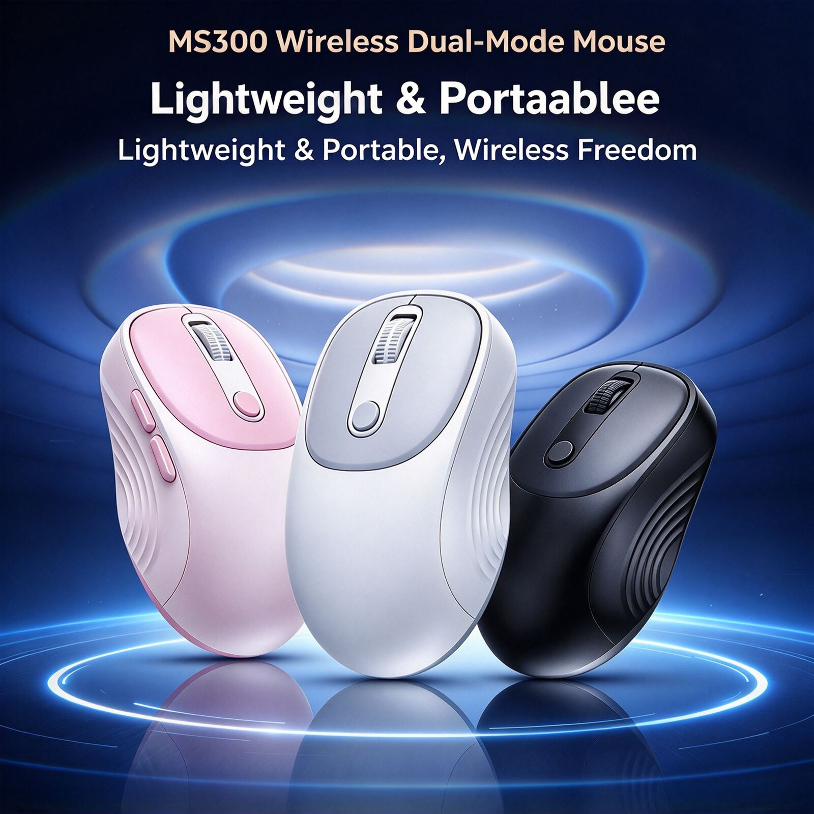 Ergonomic Mouse 2.4G Silent Click - เมาส์ไร้สาย 2.4G และบลูทูธ โหมดคู่ คลิกเงียบ ปรับ