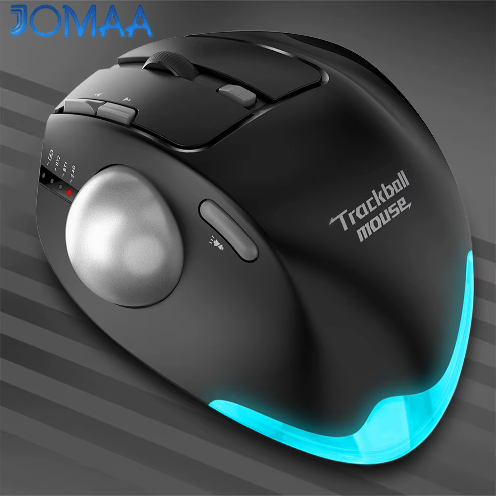 Ergonomic Mouse Trackball Thumb - เมาส์ Trackball ไร้สายบลูทูธ 2.4G RGB ชาร์จตามหลักสรีรศาสตร์