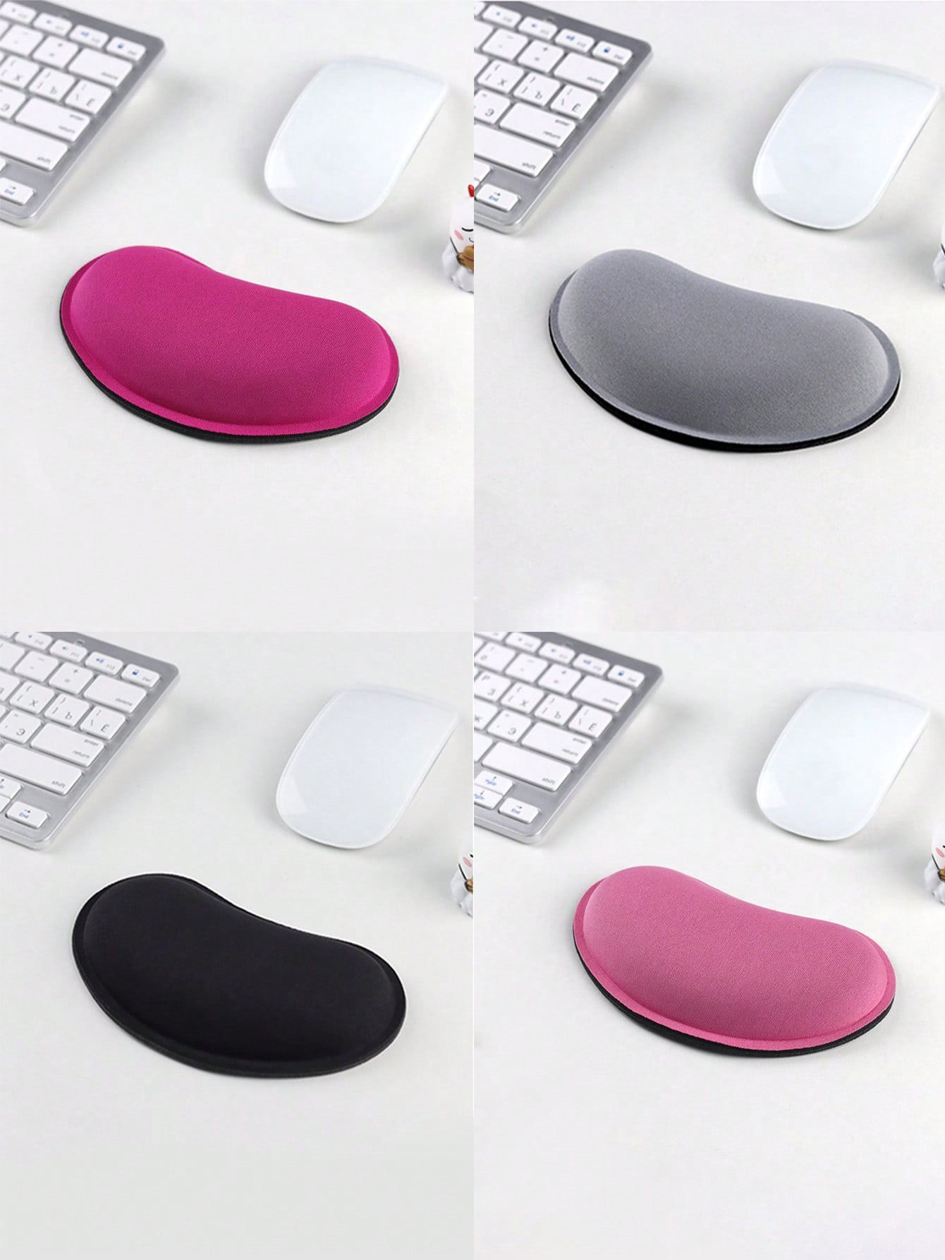Ergonomic Mouse Pad With Wrist Support - แผ่นรองข้อมือสำหรับเมาส์ ทำจากเมมโมรีโฟม, แผ่นรองข้อมือสำหรับใช้ในสำนักงาน, ที่รองมือเมาส์รูปทรงชาม ป้องกันการลื่น, 1