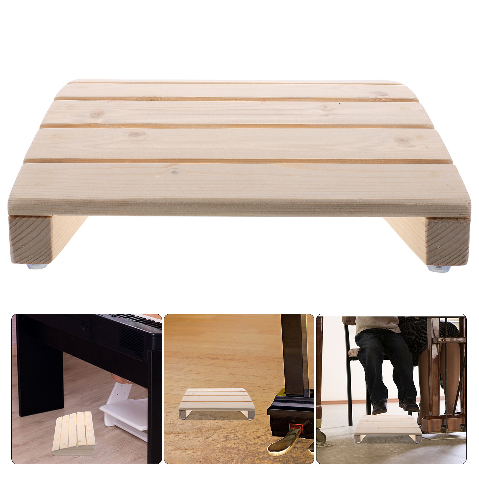 Ergonomic Footrest Adjustable - เก้าอี้เปียโนไม้ปรับระดับได้ พร้อมที่พักเท้าตามหลักสรีรศาสตร์และเบาะรองนั่งที่นุ่มสบาย เหมาะสำหรับผู้เริ่มต้น ใช้ได้ทั้งที่บ้านและโรงเรียนสอนดนตรี