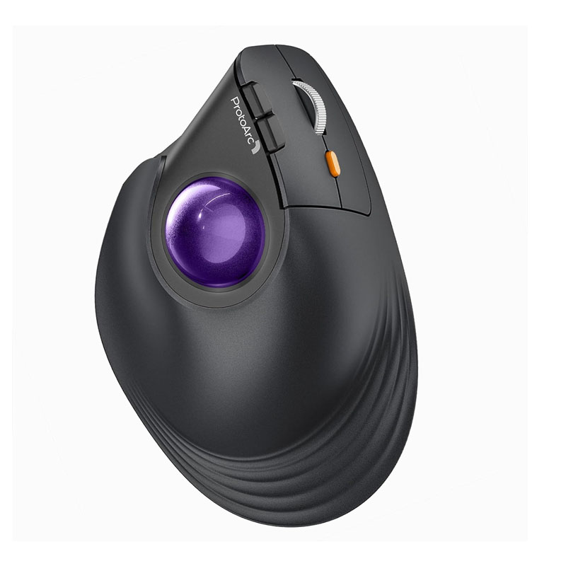 Ergonomic Mouse Trackball Thumb - เมาส์แทร็กบอลไร้สายแนวตั้ง ProtoArc, EM05 NL เมาส์โรลเลอร์บอลบลูทูธตามหลักสรีรศาสตร์แบบชาร์จได้สำหรับคอมพิวเตอร์แล็ปท็อป