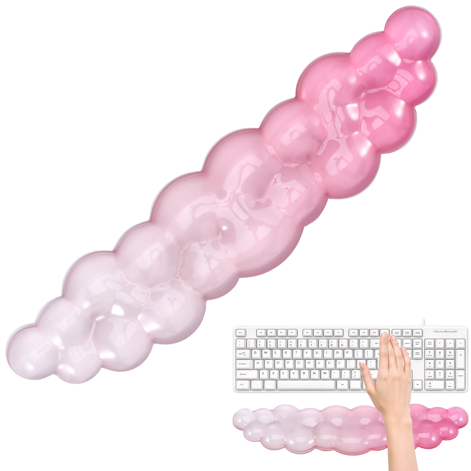 Ergonomic Mouse Wrist Rest Pad - 1 ชิ้น แผ่นรองข้อมือรูปทรงเมฆ แผ่นรองโต๊ะกันลื่น แผ่นรองข้อมือซิลิโคนสำหรับคีย์บอร์ด/เมาส์ แผ่นรองเมาส์ตามหลักสรีรศาสตร์