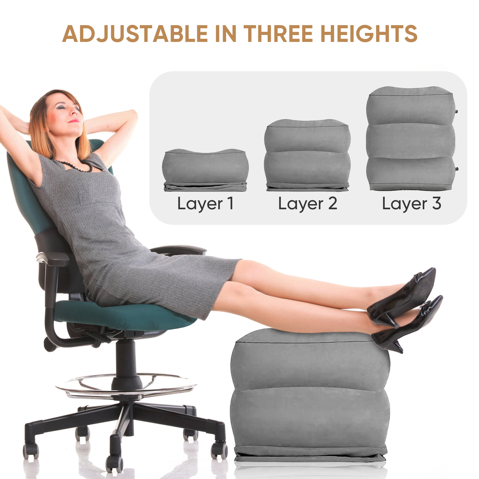 ที่วางเท้าบนเครื่องบิน หมอนรอง - Ergonomic Footrest Adjustable บทวิจารณ์และราคา
