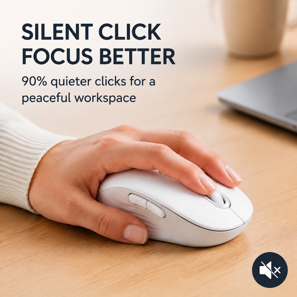เมาส์ไร้สาย Logitech M650 รองร - Ergonomic Mouse 2.4G Silent Click บทวิจารณ์และราคา