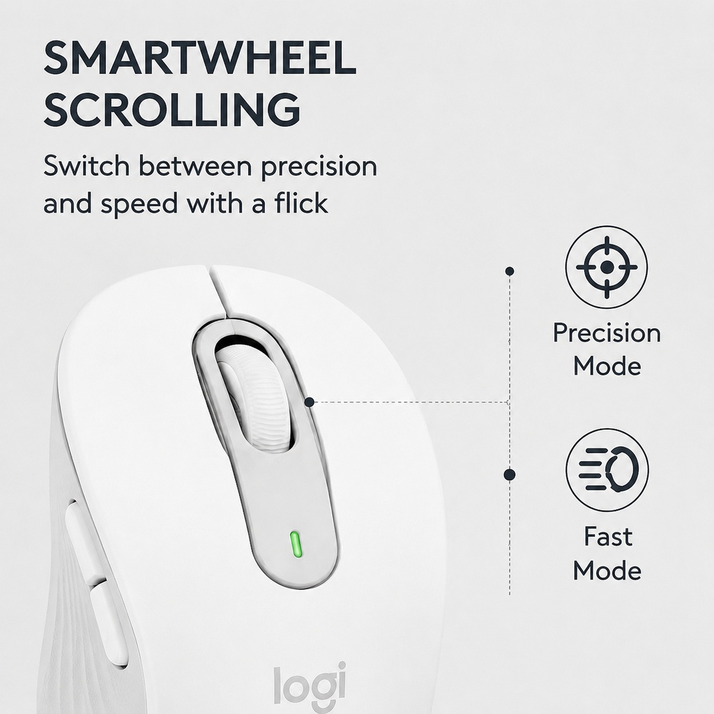 เมาส์ไร้สาย Logitech M650 รองร - Ergonomic Mouse 2.4G Silent Click บทวิจารณ์และราคา