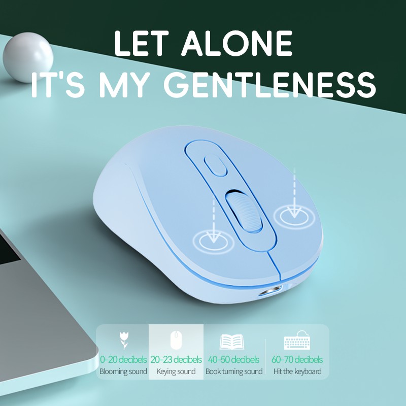 เมาส์ไร้สาย DM1 บลูทูธ 5.2 2.4 - Ergonomic Mouse 2.4G Silent Click บทวิจารณ์และราคา