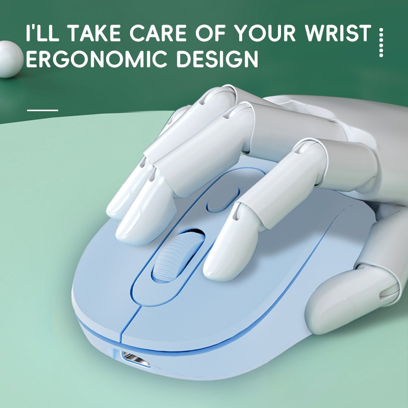 เมาส์ไร้สาย DM1 บลูทูธ 5.2 2.4 - Ergonomic Mouse 2.4G Silent Click บทวิจารณ์และราคา