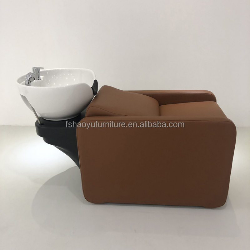 เก้าอี้สระผมหนังสีน้ำตาลสไตล์โ - Ergonomic Footrest Adjustable บทวิจารณ์และราคา
