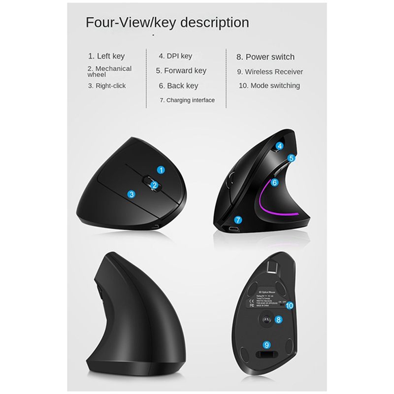 โดยู ไวร์เลส 2.4G เมาส์แนวตั้ง - Ergonomic Vertical Mouse Wireless บทวิจารณ์และราคา