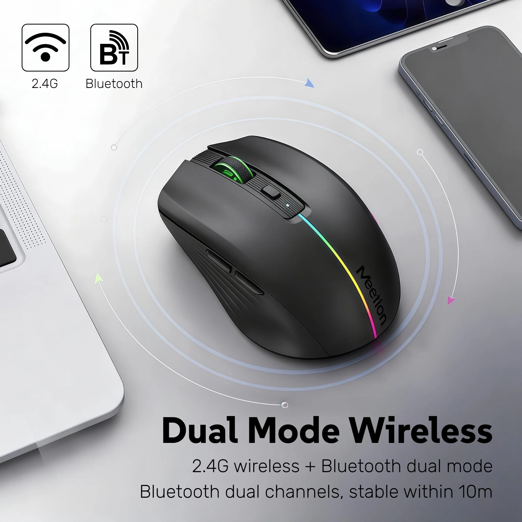 เมาส์ไร้สาย RGB รองรับทั้ง 2.4 - Ergonomic Mouse 2.4G Silent Click บทวิจารณ์และราคา