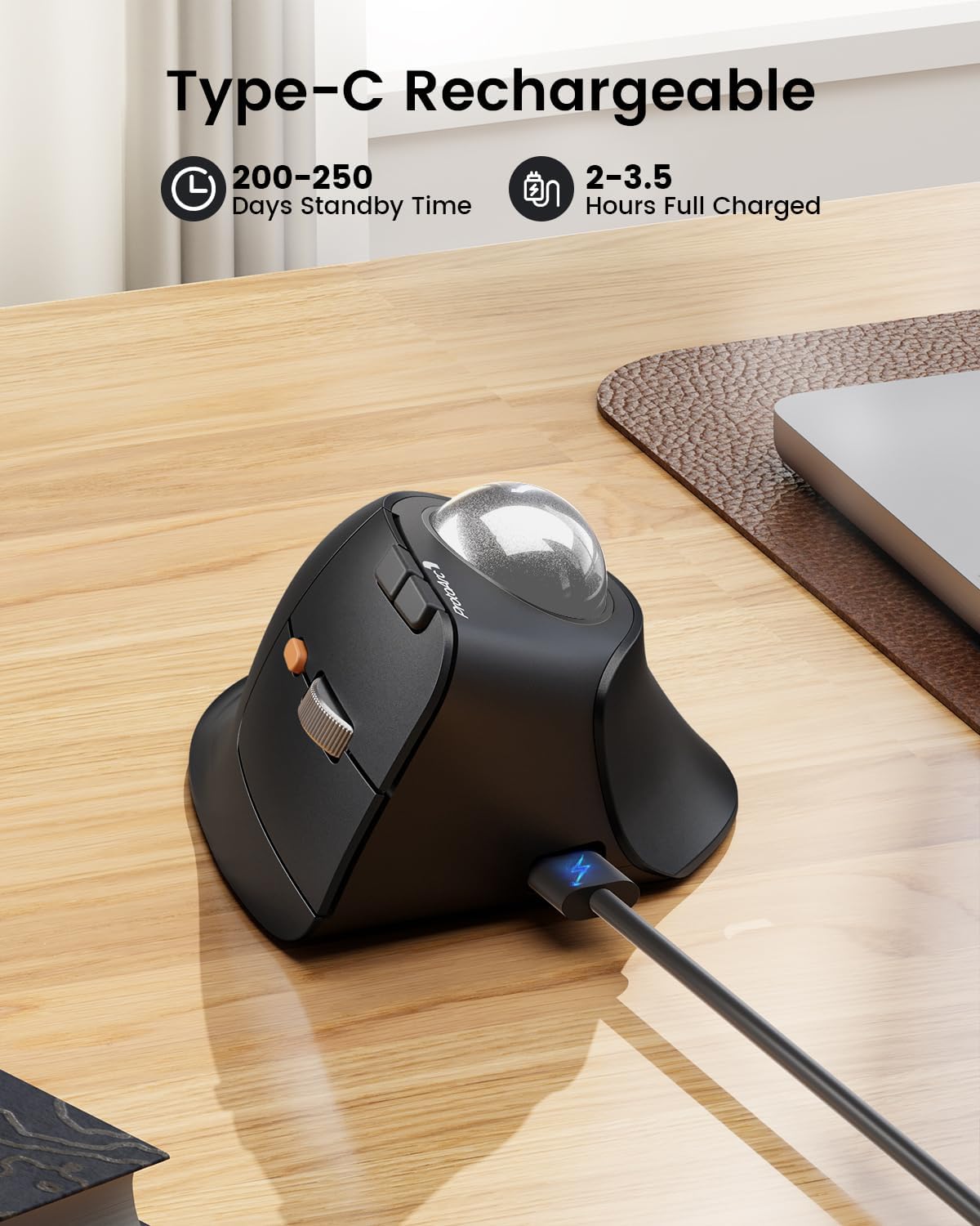 ProtoArc แนวตั้งไร้สาย Trackba - Ergonomic Mouse Trackball Thumb บทวิจารณ์และราคา