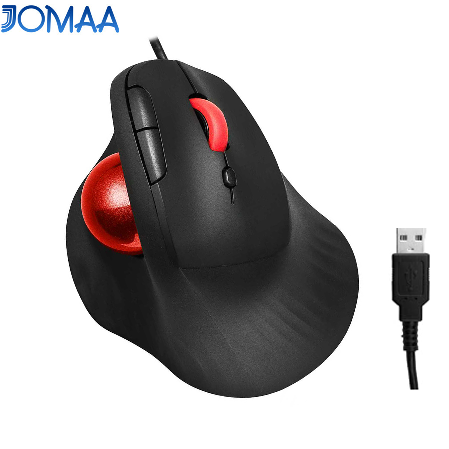 เมาส์แทร็กบอลแบบมีสาย JOMAA เม - Ergonomic Mouse Trackball Thumb บทวิจารณ์และราคา