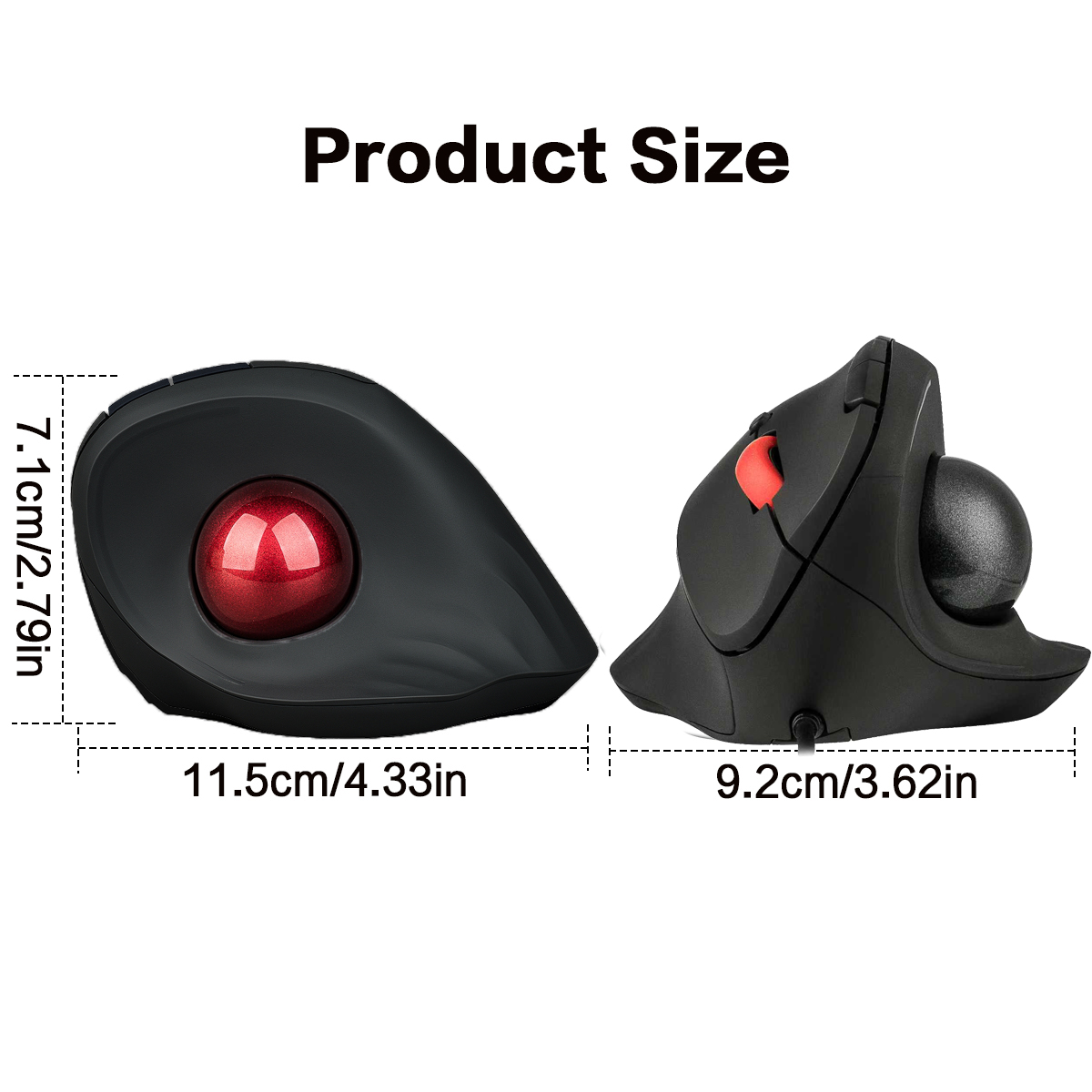 เมาส์แทร็กบอลแบบมีสาย JOMAA เม - Ergonomic Mouse Trackball Thumb บทวิจารณ์และราคา