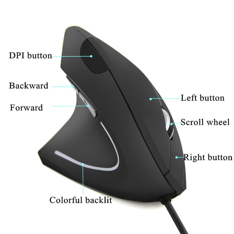 เมาส์ RGB แนวตั้งแบบมีสายซ้ายข - Vertical Mouse Left Handed บทวิจารณ์และราคา