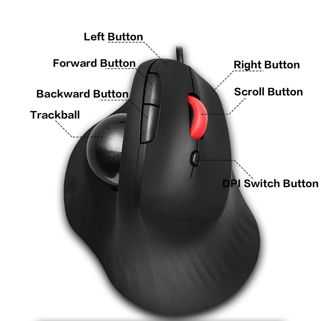 JOMAA เมาส์แทร็กบอลแบบมีสาย/ไร - Ergonomic Mouse Trackball Thumb บทวิจารณ์และราคา