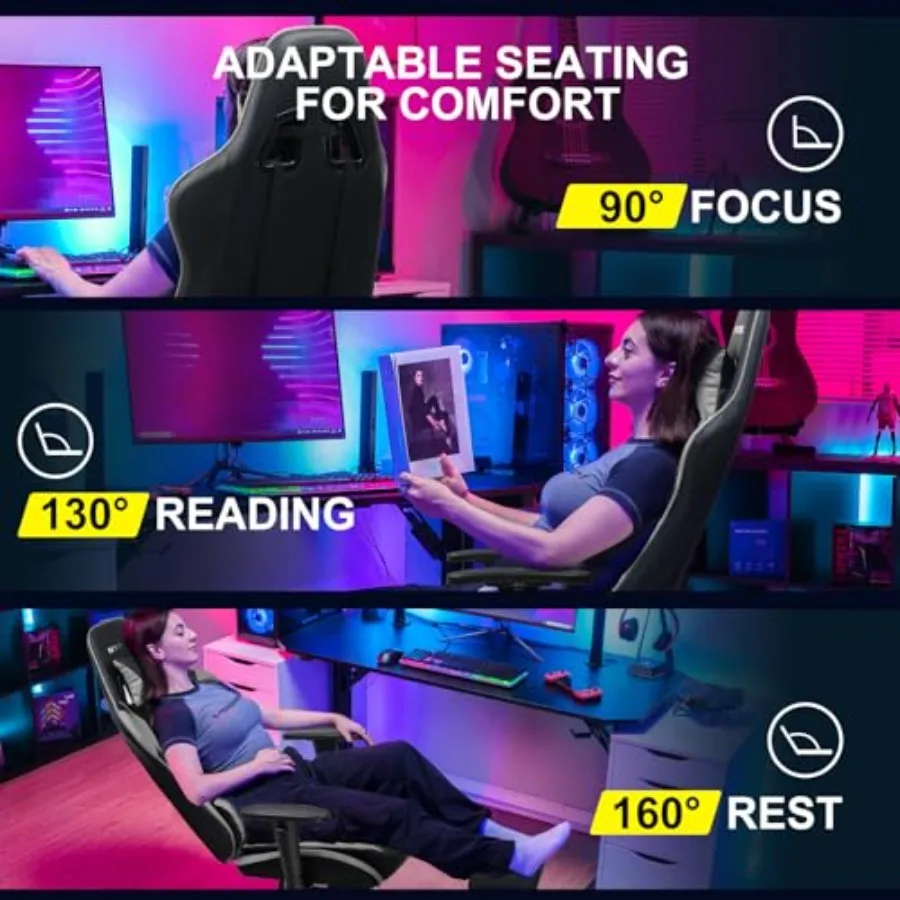 เก้าอี้เกมมิ่งพร้อมที่พักเท้า  - Ergonomic Footrest Adjustable บทวิจารณ์และราคา