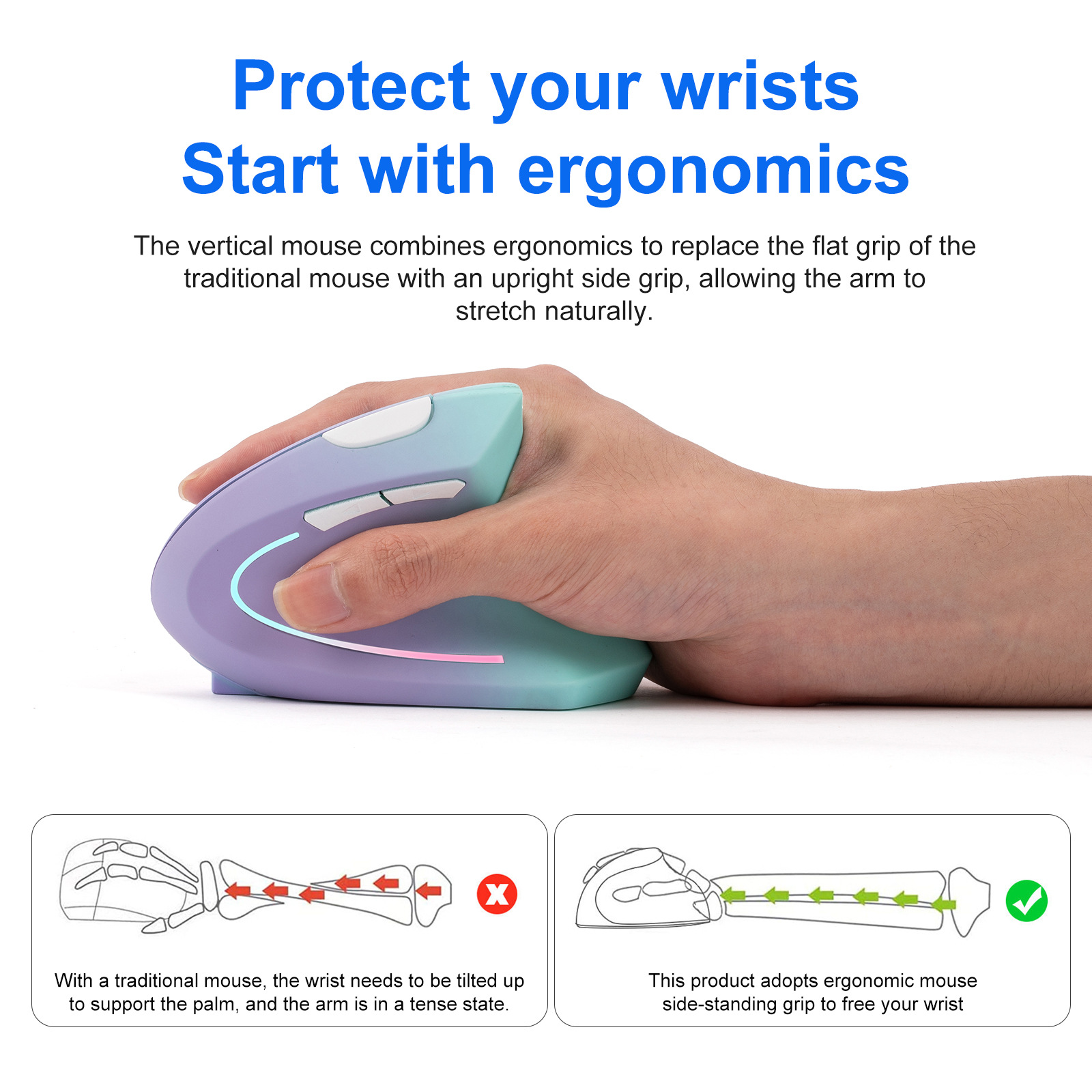 เมาส์ไร้สาย 2.4G บลูทูธแบบสองโ - Vertical Mouse Rechargeable Bluetooth บทวิจารณ์และราคา