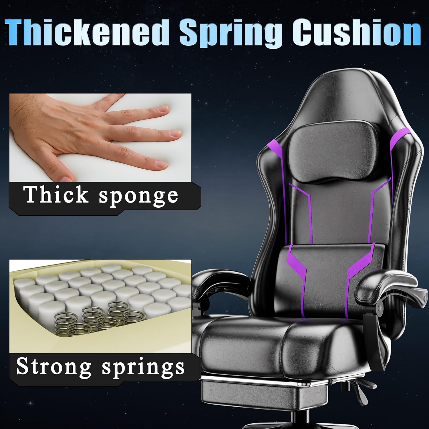 เก้าอี้เล่นเกมตามหลักสรีรศาสตร - Ergonomic Footrest Adjustable บทวิจารณ์และราคา