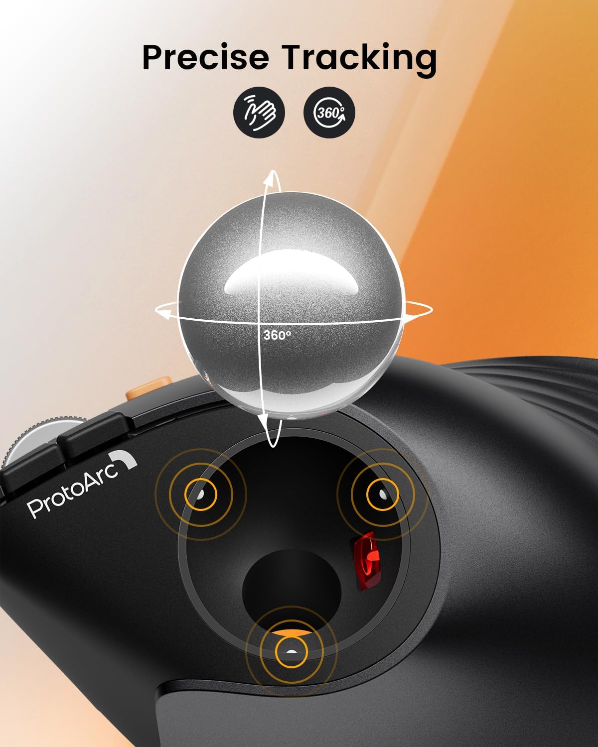 เมาส์แทร็กบอลไร้สายแนวตั้ง Pro - Ergonomic Mouse Trackball Thumb บทวิจารณ์และราคา