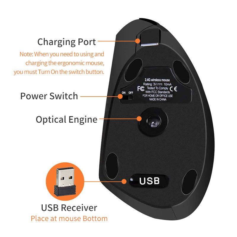 เมาส์ไร้สายบลูทูธแบบตั้งตรง เง - Vertical Mouse Rechargeable Bluetooth บทวิจารณ์และราคา