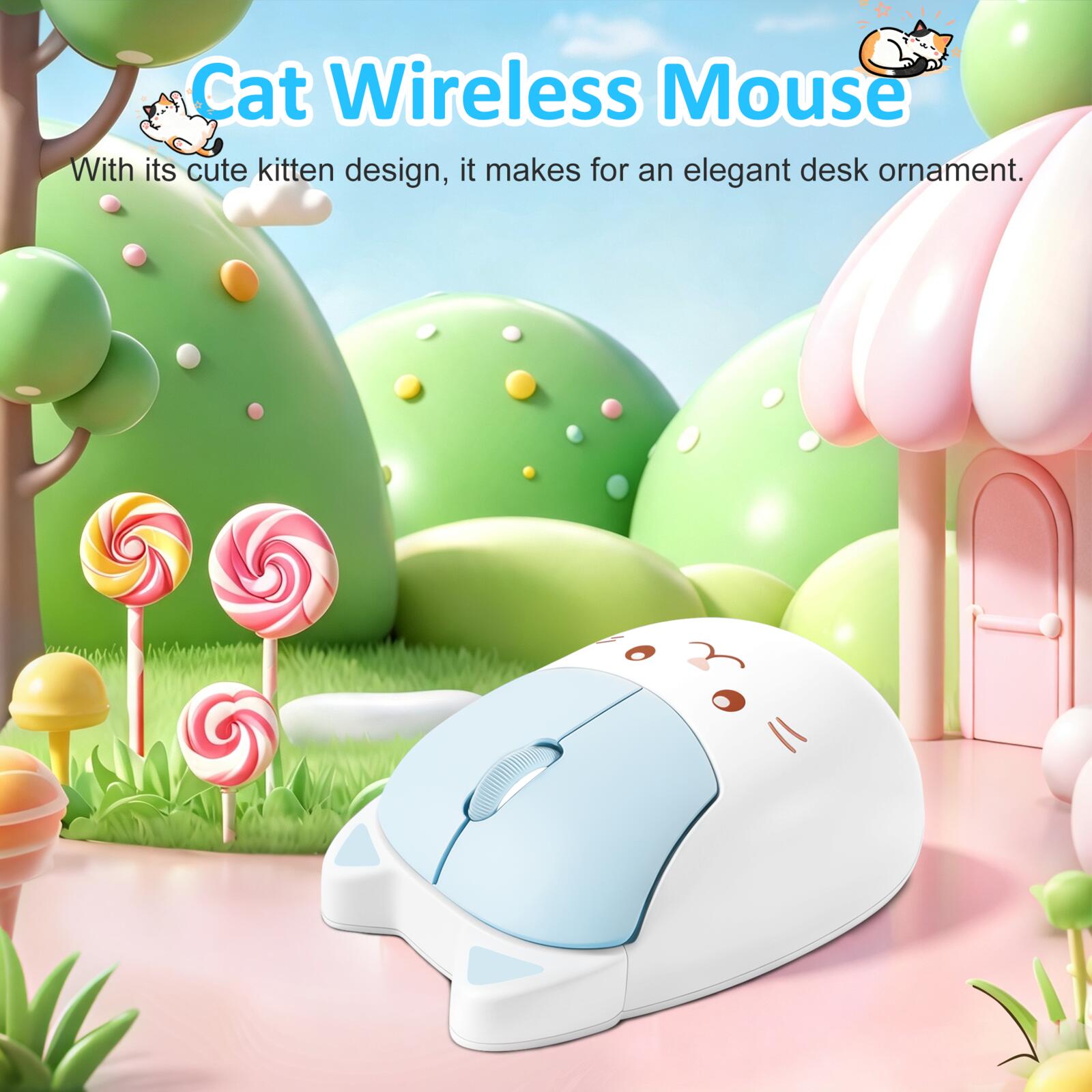 เมาส์ไร้สายรูปทรงแมวน่ารัก 2.4 - Ergonomic Mouse 2.4G Silent Click บทวิจารณ์และราคา