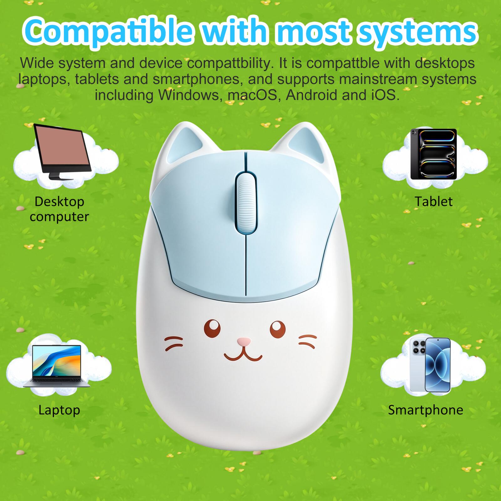 เมาส์ไร้สายรูปทรงแมวน่ารัก 2.4 - Ergonomic Mouse 2.4G Silent Click บทวิจารณ์และราคา