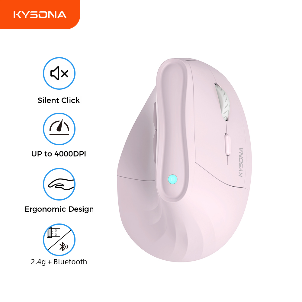 เมาส์ไร้สาย Kysona EM9 แบบแนวต - Vertical Mouse Dpi 4000 บทวิจารณ์และราคา