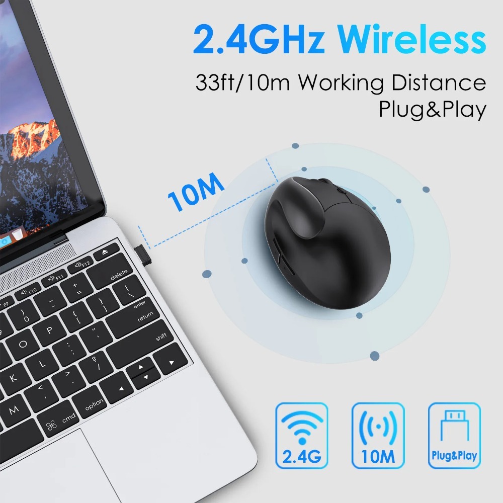 เมาส์ไร้สาย 2.4G แนวตั้งตามหลั - Vertical Mouse Left Handed บทวิจารณ์และราคา