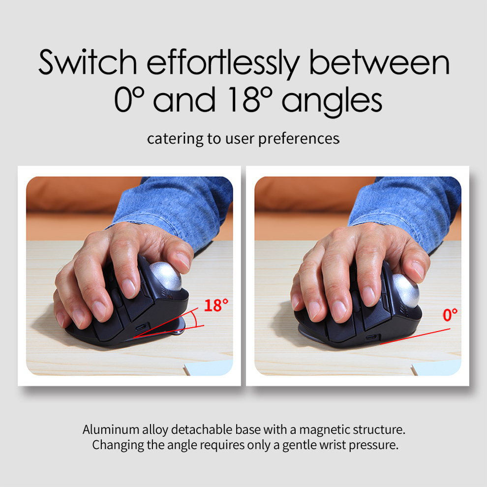 เมาส์ Trackball ไร้สายบลูทูธ 2 - Ergonomic Mouse Trackball Thumb บทวิจารณ์และราคา