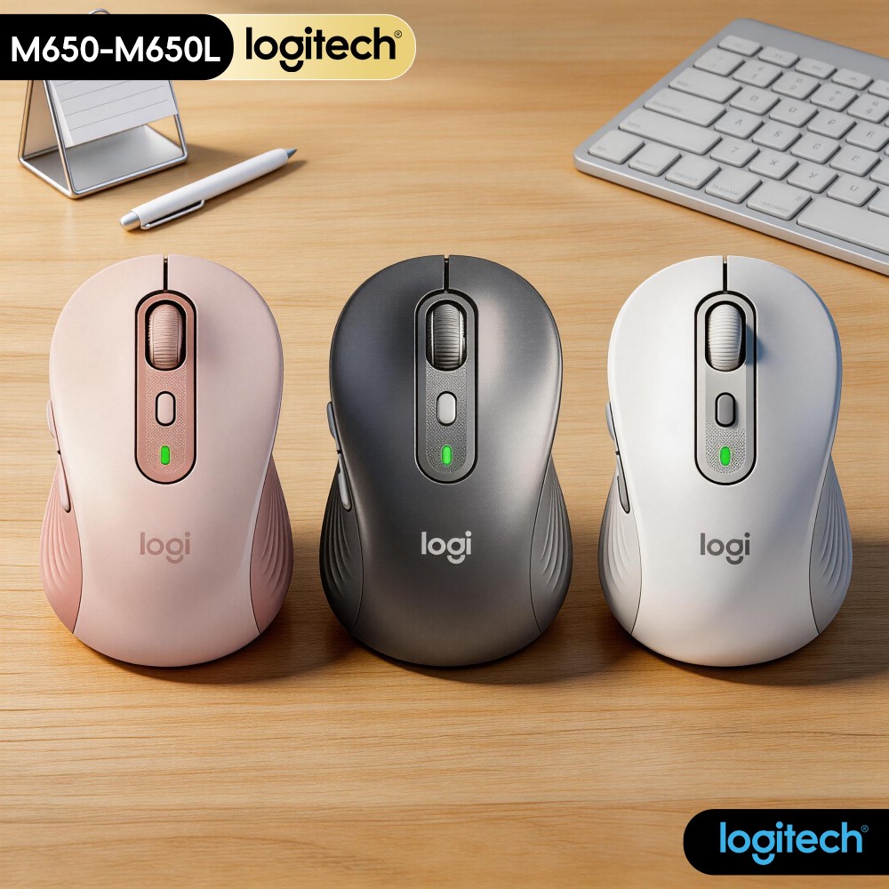 เมาส์ไร้สาย Logitech M650 / M6 - Ergonomic Mouse 2.4G Silent Click บทวิจารณ์และราคา