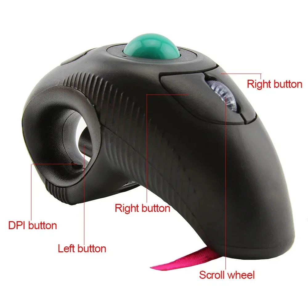 ใหม่ 2.4GHz เมาส์ควบคุมด้วยนิ้ - Ergonomic Mouse Trackball Thumb บทวิจารณ์และราคา