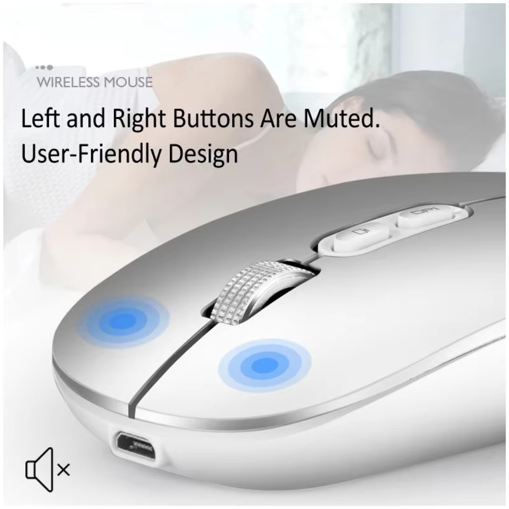 เมาส์ไร้สายแบบเงียบ ชาร์จได้ ร - Ergonomic Mouse 2.4G Silent Click บทวิจารณ์และราคา