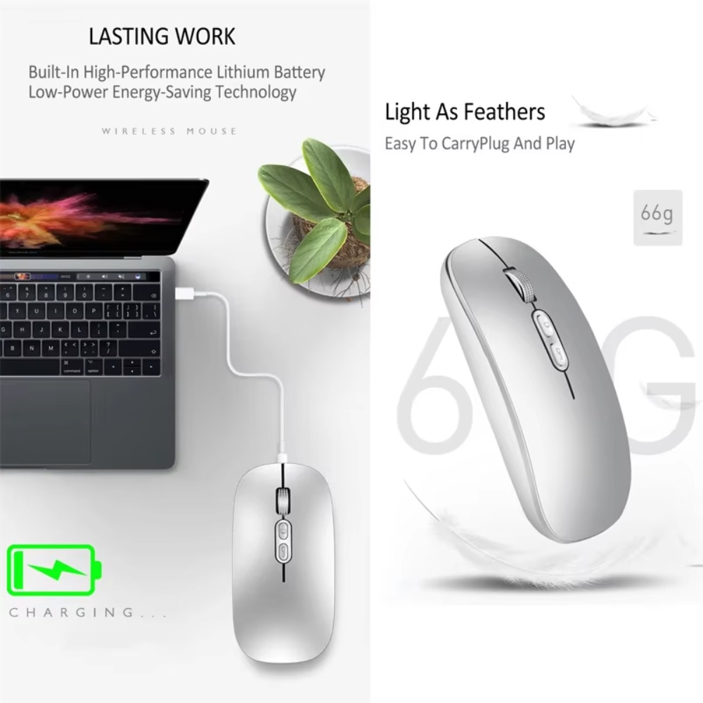 เมาส์ไร้สายแบบเงียบ ชาร์จได้ ร - Ergonomic Mouse 2.4G Silent Click บทวิจารณ์และราคา
