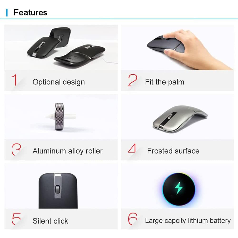 เมาส์ไร้สายบลูทูธ 5.0 และ 2.4G - Ergonomic Mouse 2.4G Silent Click บทวิจารณ์และราคา