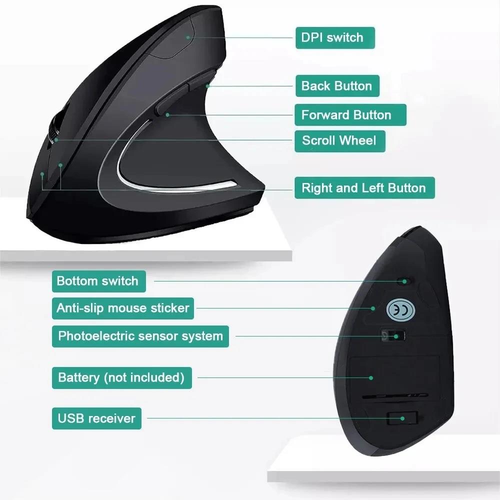 เมาส์แนวตั้ง 2.4GHz บลูทูธ สำห - Vertical Mouse Small Hand บทวิจารณ์และราคา