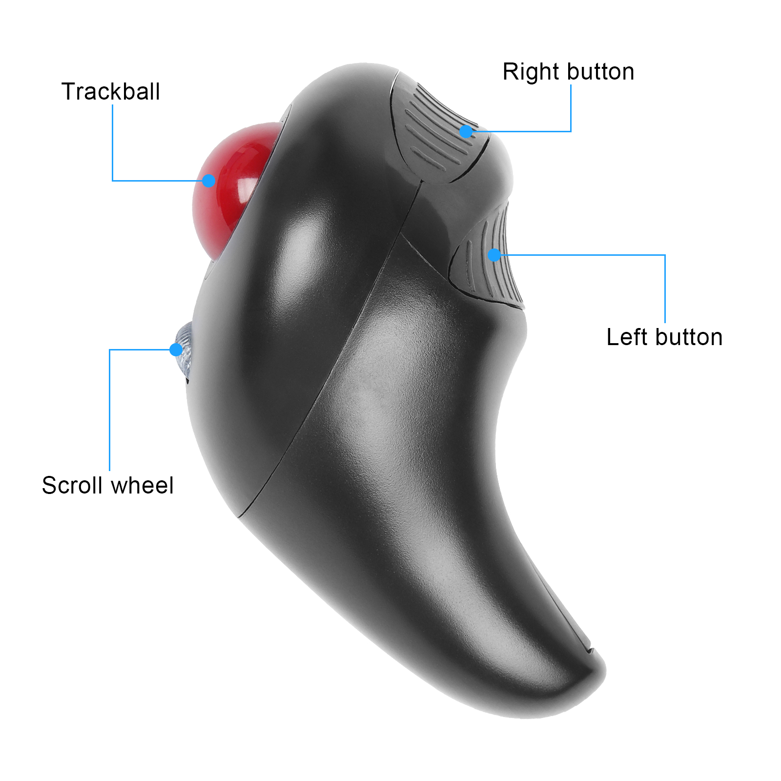 Thumb Controlled Optical Wirel - Ergonomic Mouse Trackball Thumb บทวิจารณ์และราคา