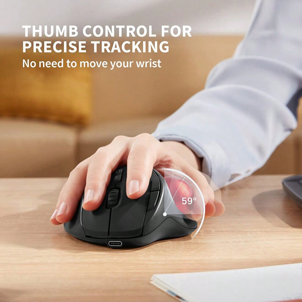 เมาส์แทร็กบอลไร้สาย JOMAA, ชาร - Ergonomic Mouse Trackball Thumb บทวิจารณ์และราคา