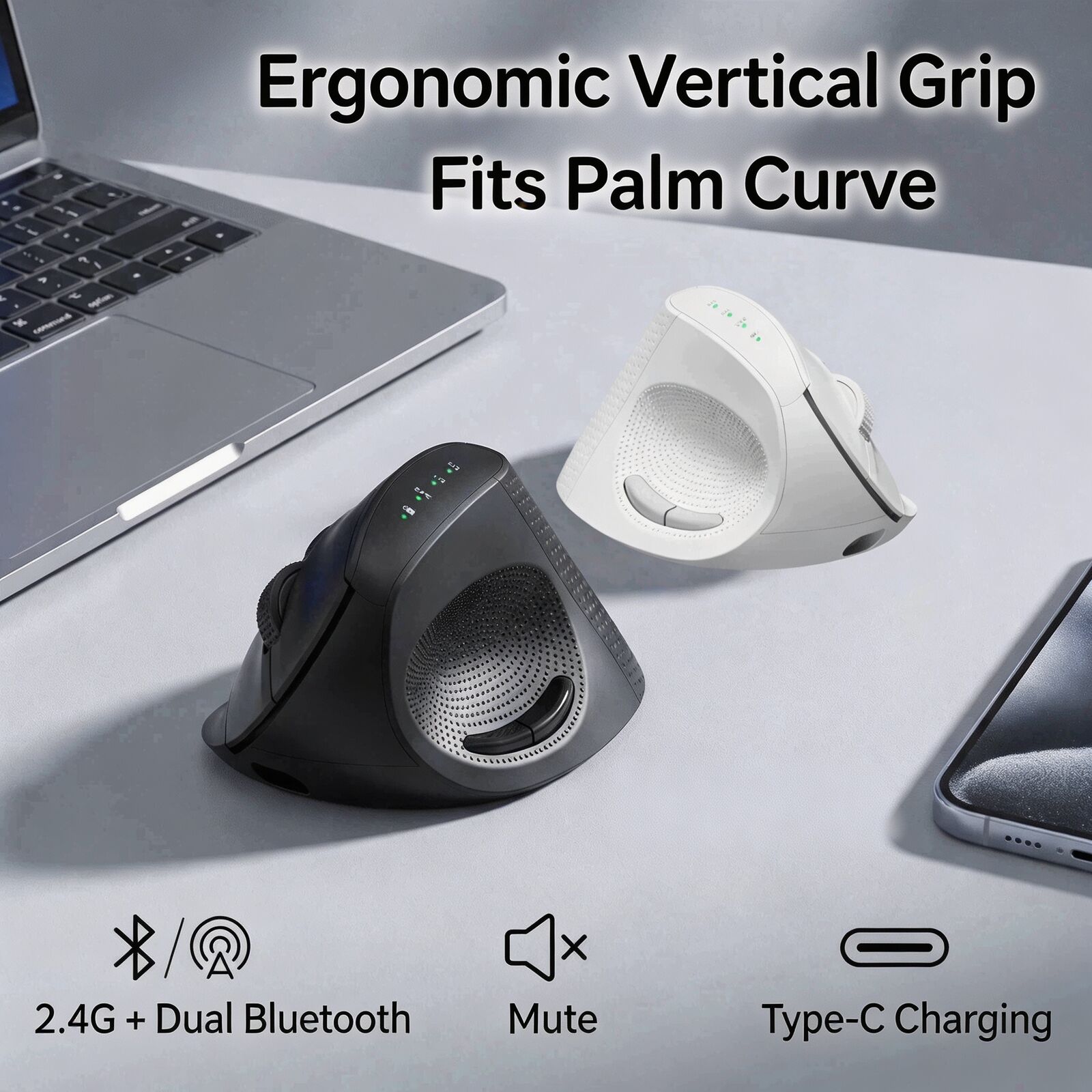เมาส์ไร้สายแนวตั้งตามหลักสรีรศ - Vertical Mouse Rechargeable Bluetooth บทวิจารณ์และราคา