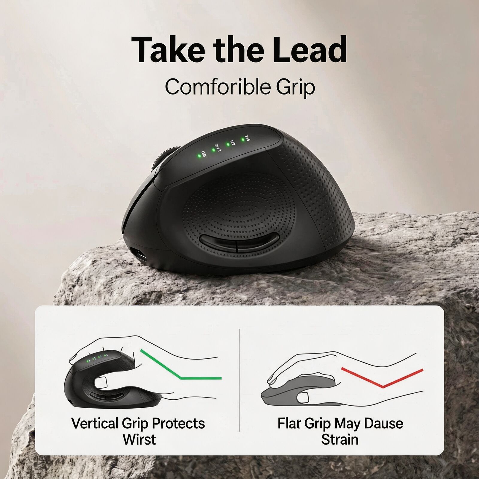 เมาส์ไร้สายแนวตั้งตามหลักสรีรศ - Vertical Mouse Rechargeable Bluetooth บทวิจารณ์และราคา