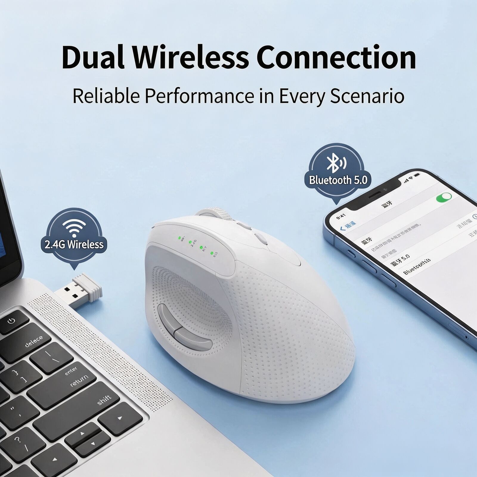เมาส์ไร้สายแนวตั้งตามหลักสรีรศ - Vertical Mouse Rechargeable Bluetooth บทวิจารณ์และราคา
