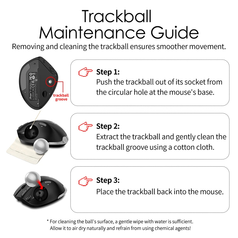 เมาส์ Trackball ไร้สาย 2.4G RG - Ergonomic Mouse Trackball Thumb บทวิจารณ์และราคา