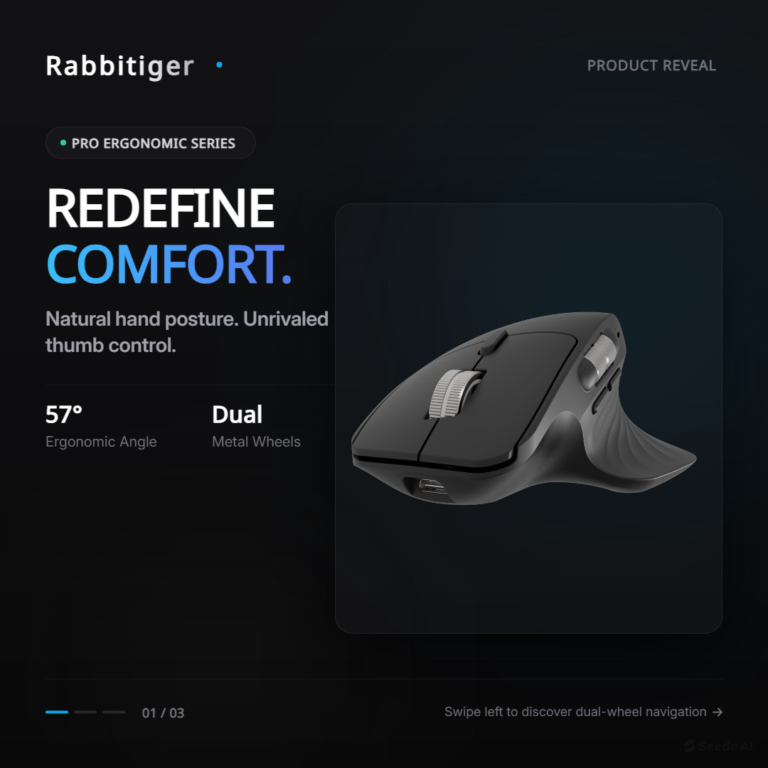 เมาส์แนวตั้ง Rabbitiger รุ่น 2 - Ergonomic Vertical Mouse Wireless บทวิจารณ์และราคา