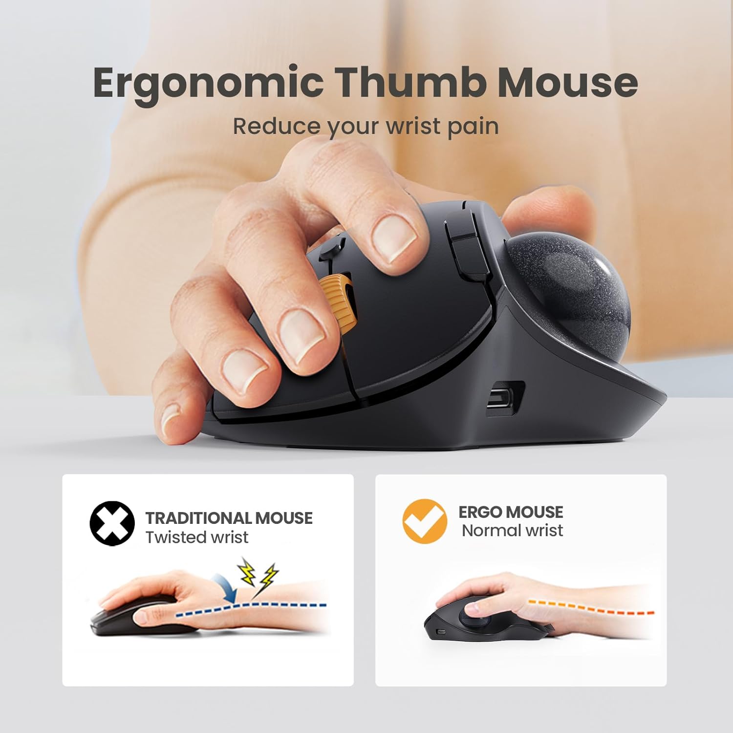 เมาส์แทร็กบอลไร้สาย ProtoArc,  - Ergonomic Mouse Trackball Thumb บทวิจารณ์และราคา