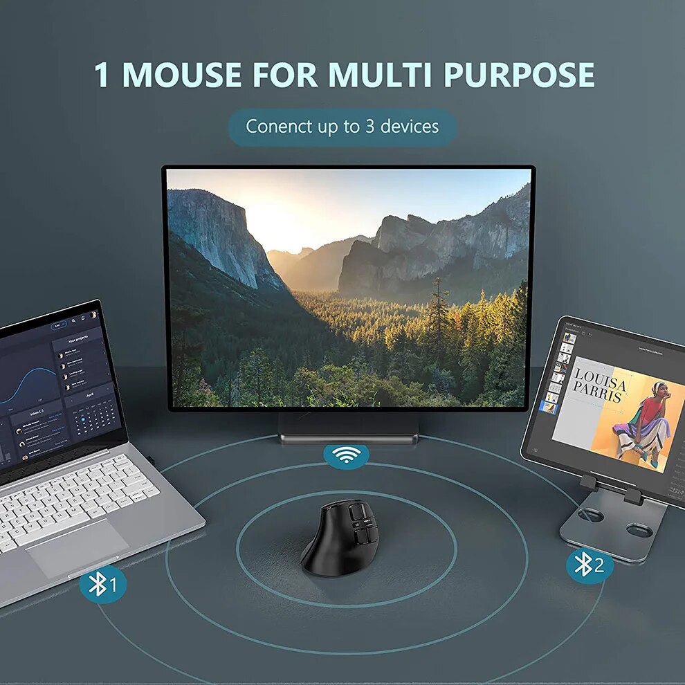 JOMAA เมาส์ไร้สาย 2.4G ชาร์จเม - Vertical Mouse Left Handed บทวิจารณ์และราคา